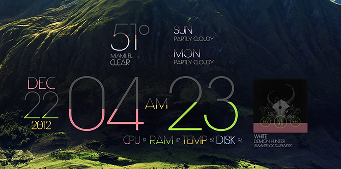 Melhores skins de Rainmeter para um desktop minimalista - LIMIT