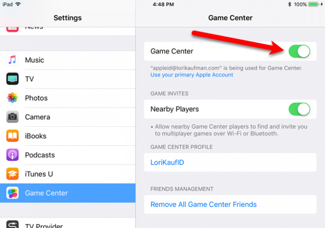 matar game center ios 11