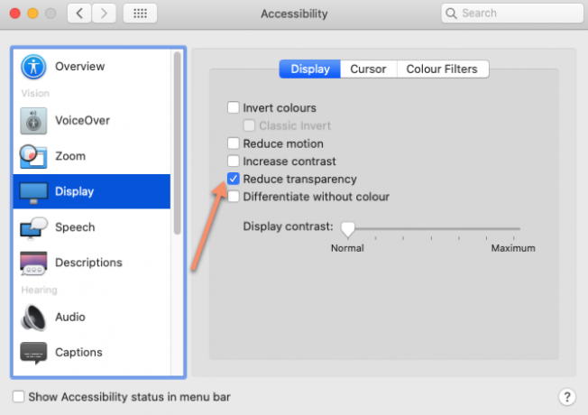 Configurações de acessibilidade do Mac