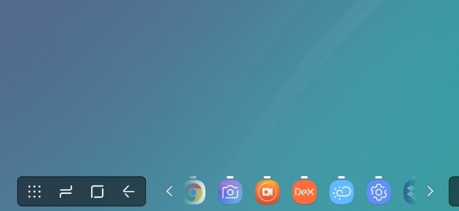 Aplicativos e ícones na área de trabalho do DeX