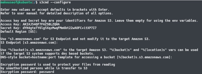 dispositivo de backup amazon s3 linux