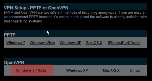 configuração de vpn