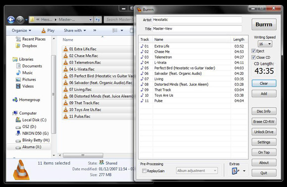 Burrrn - um utilitário gratuito para gravar CDs de áudio de FLAC, OGG & MP3 e mais