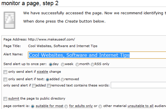 ChangeDetection: obter alertas de e-mail de atualização do site changesetection1