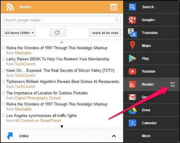 Menu preto: acesse todos os serviços do Google em um único menu [Chrome] News Reader Switcher