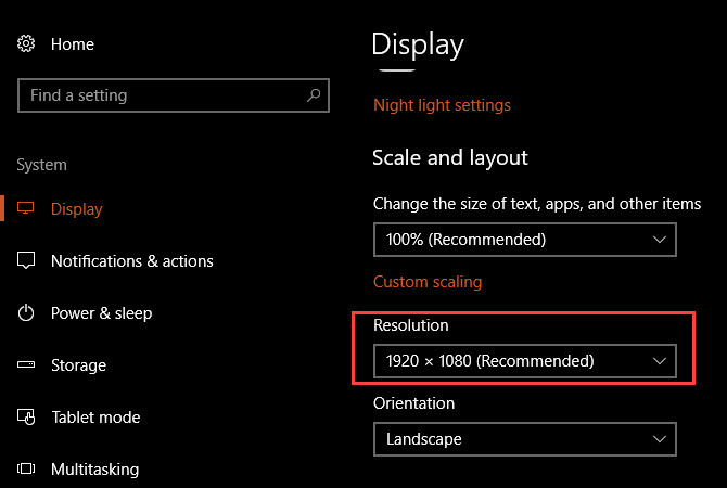 detalhes do sistema windows - resolução de tela