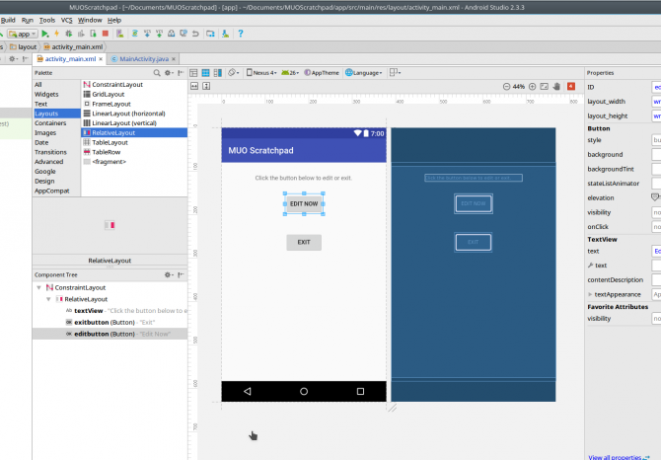 android criar aplicação androidstudio layouteditor