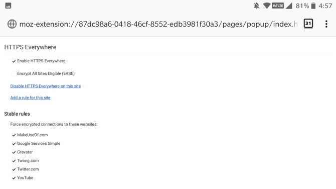 HTTPS em qualquer lugar Firefox Android