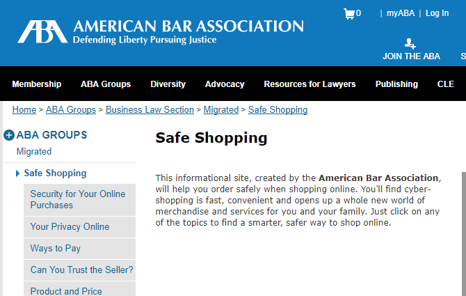 O Guia de Compras Online da MakeUseOf american bar association shopping seguro 670x425