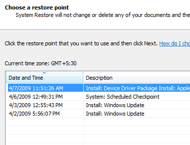 Como reverter as correções e patches do Windows Vista escolheu restore