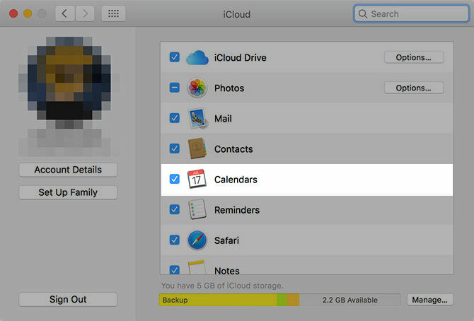 calendário de icloud macos