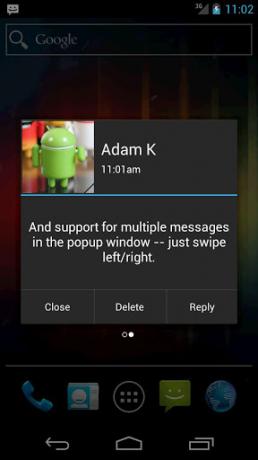 sms pop-up android