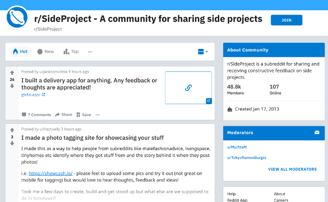 r / SideProject explica como realizar seu projeto de paixão com uma comunidade que o apóia e oferece feedback construtivo