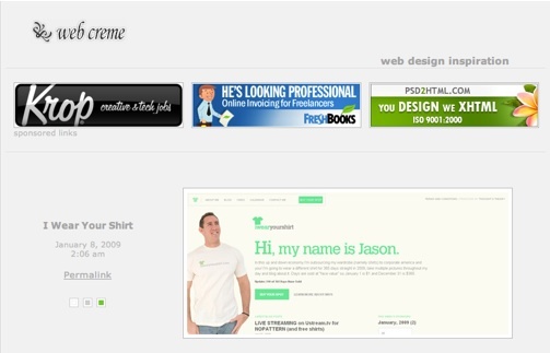 web creme - idéias de inspiração para web design