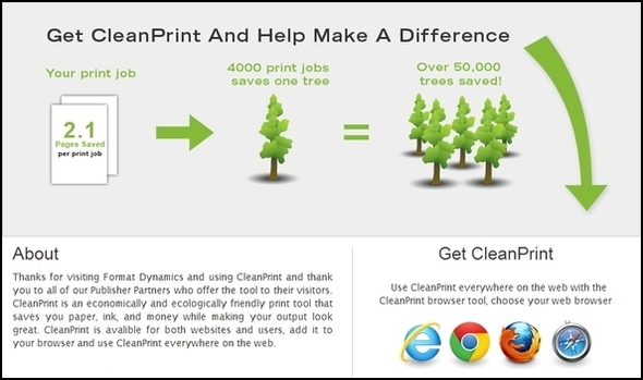 Principais dicas e ferramentas para ajudar na impressão de páginas da Web Página CleanPrint