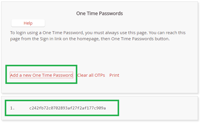 senha de uso único lastpass