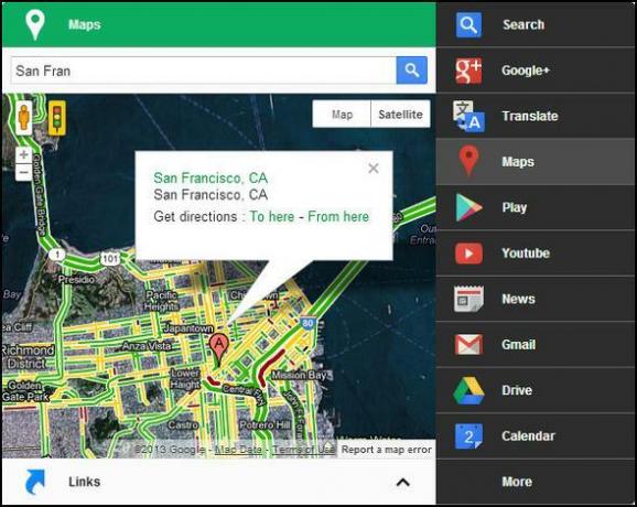 Menu preto: acesse todos os serviços do Google em um único menu [Chrome] Mapas com satélite