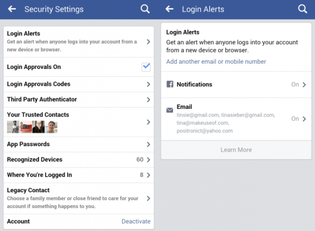 facebook-android-alertas de login