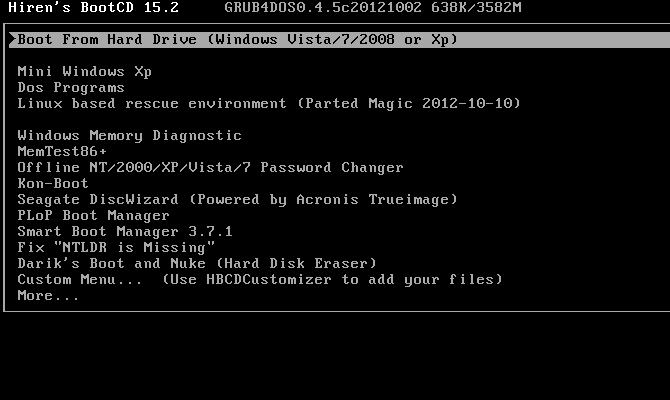 CD de inicialização da Hiren: o CD de inicialização completo para todas as necessidades Menu principal do HBCD 670x400