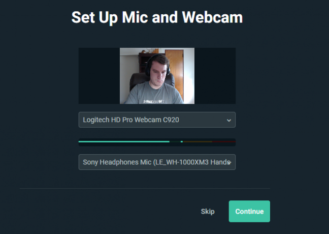 Streamlabs Mic e webcam