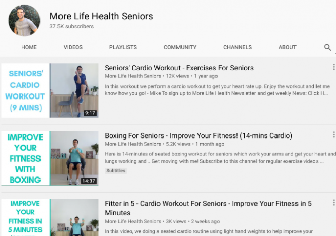 More Life Health Seniors ensina idosos como ficar em forma e saudável em casa com exercícios cardiovasculares em pé e sentados 