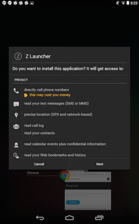 permissões do zlauncher