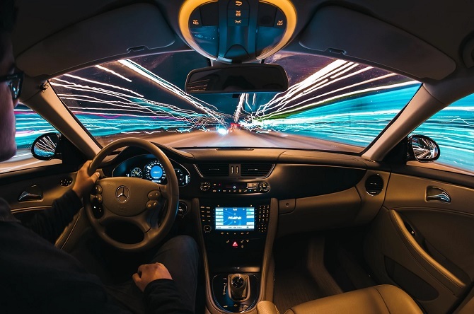 condução do veículo luzes timelapse túnel da autoestrada