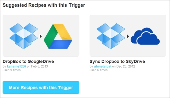 Dobrar o poder da nuvem: como sincronizar arquivos entre os serviços de armazenamento Receitas sugeridas pela IFTTT