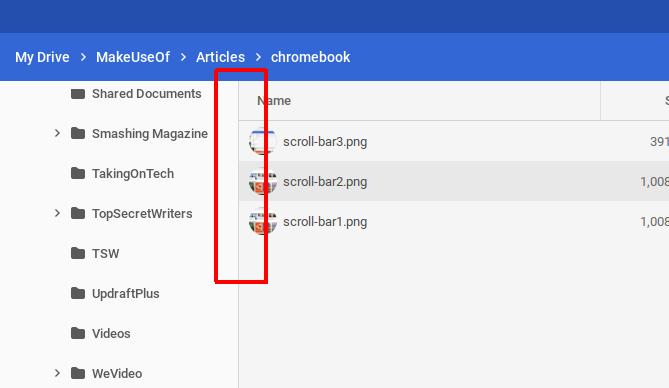 Corrigir problemas no Chromebook - barras de rolagem ocultas automaticamente