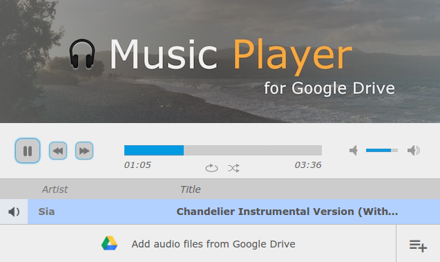 Leitor de música do Google Drive