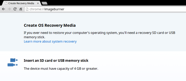 unidade de recuperação de chromebook