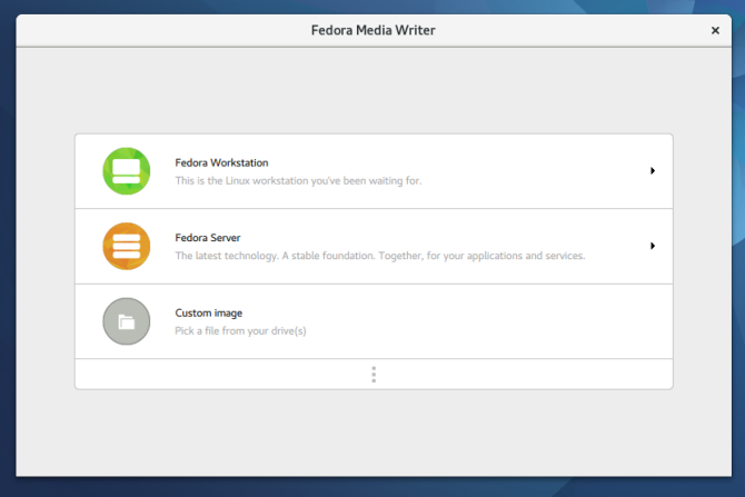 novo gravador de mídia fedora 25 fedora