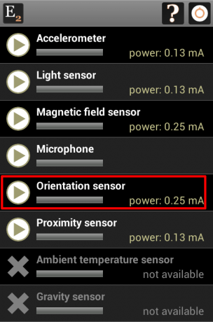 sensor de orientação