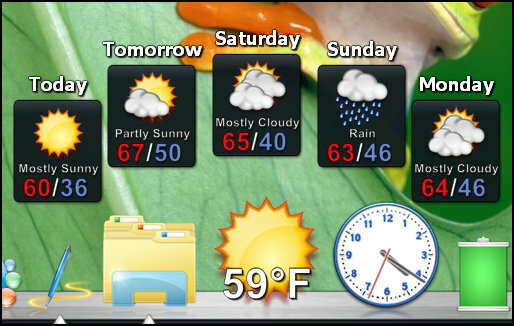 ObjectDock: personalize rapidamente sua área de trabalho e aumente sua funcionalidade [Windows] Docklets do ObjectDock Clima Clique e segure para visualizar a previsão de 5 dias