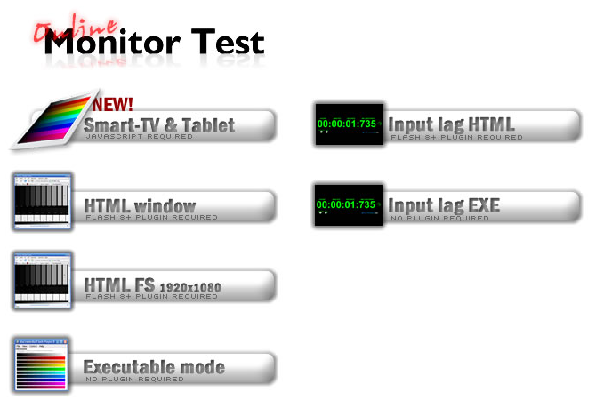 Menu Teste do Monitor Online