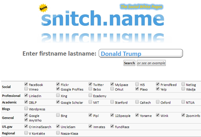 Use o pomo. Nome para pesquisar pessoas em sites de redes sociais snitchname 670x456