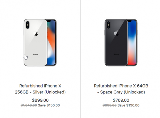 Apple está vendendo um iPhone X recondicionado por US $ 769 iPhoneXRefurbished