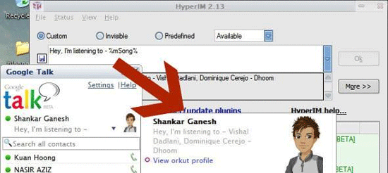 Atualize a mensagem de status em todos os clientes de IM com HyperIM