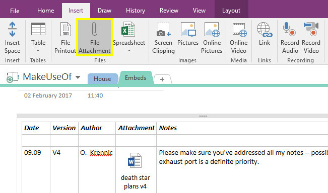 Incorporar mídia para transformar o OneNote em um anexo de arquivo do Scrapbook digital