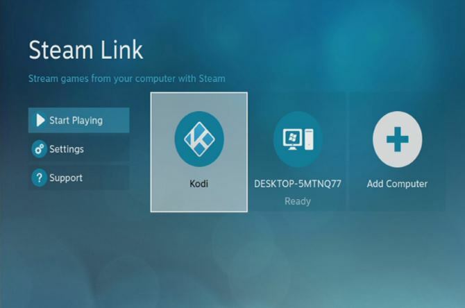 Ícone Kodi após instalação no Steam Link