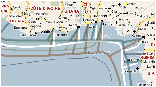 CableMap: Mapa interativo da Internet por cabo subaquático cable map2