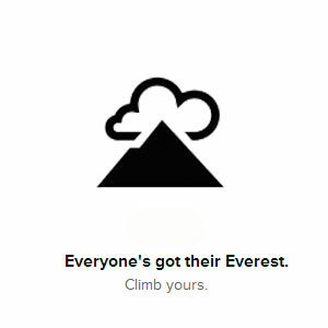 Mantenha seus objetivos de vida à vista dividindo-os em pequenos incrementos no Everest [iOS] Everest intro image