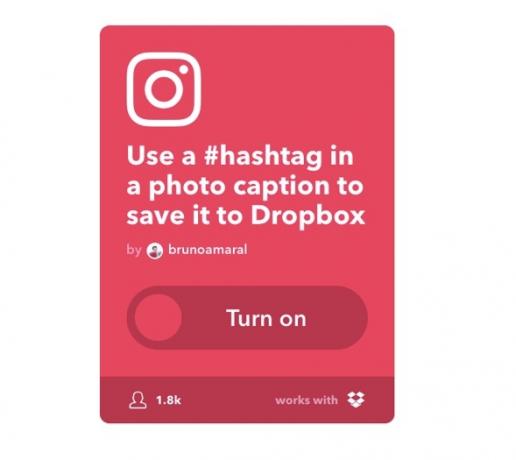 Applet IFTTT - Instagram para Dropbox