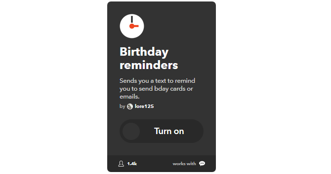 O melhor guia IFTTT: use a ferramenta mais poderosa da Web como um profissional 21IFTTT BirthdayReminder