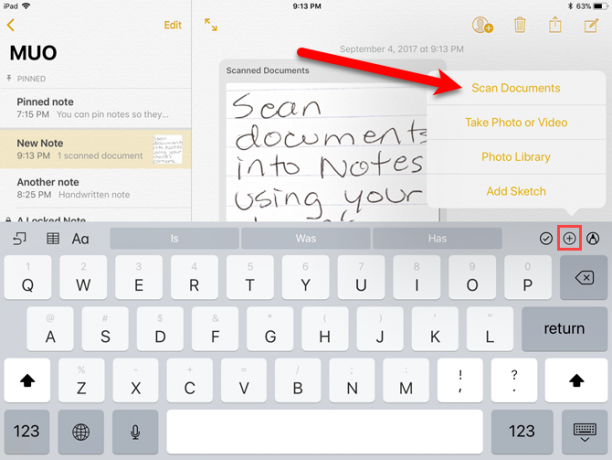 digitalizar documentos em notas ios 11