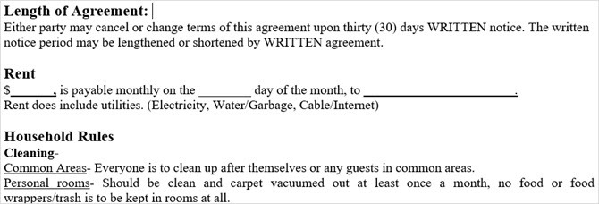 contrato de aluguel de quarto tidyform