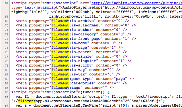 meta-tags de filamentos