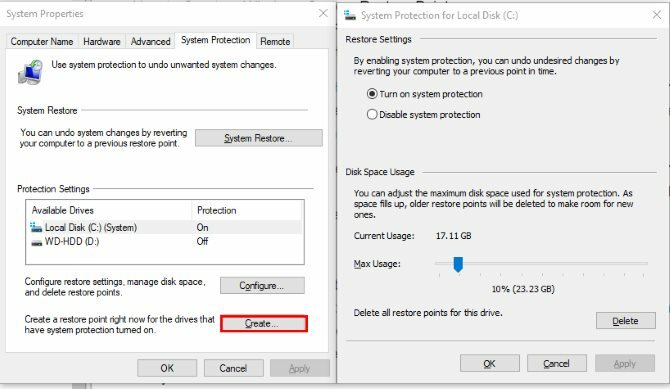 Como criar um ponto de restauração do sistema Ponto de restauração do sistema Windows