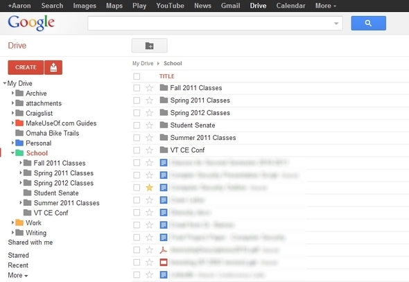 Criando ordem do caos: 9 ótimas idéias para gerenciar seus arquivos de computador Exemplo do Google Docs