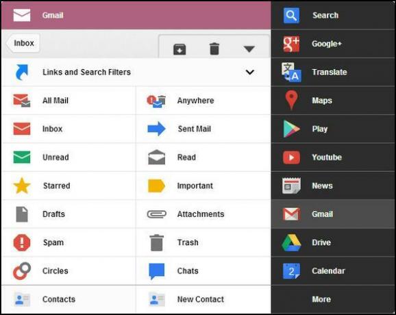 Menu preto: acesse todos os serviços do Google em um único menu Menu expansível do [Chrome] Gmail